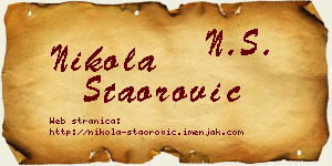 Nikola Staorović vizit kartica